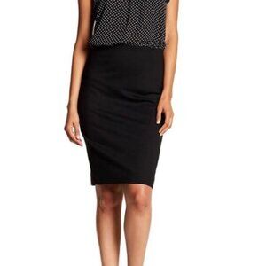 Philosophy Black Stretch Knit Classic Pencil Skirt Sz 10